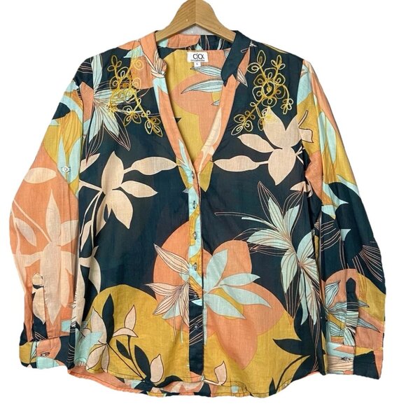 chic Tops - Boutique Chic Connections XL Women's Vneck popover 100% cotton blouse